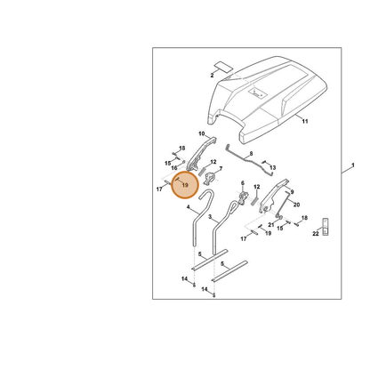 STIHL part 9340-003-0303 — IPL diagram snippet (6x zoom, amber highlight)
