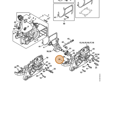 STIHL part 9371-470-1058 — IPL diagram snippet (6x zoom, amber highlight)