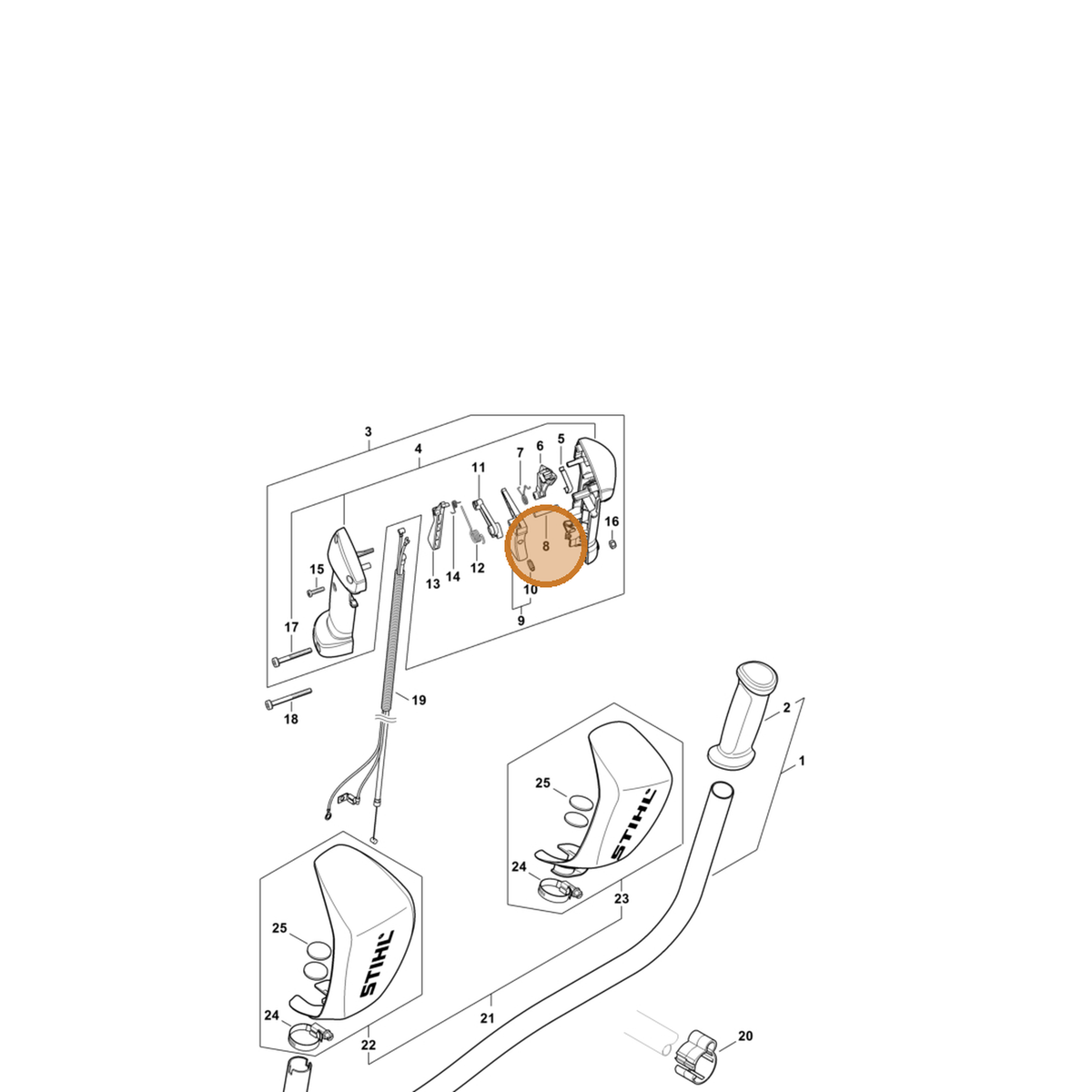 STIHL part 9371-470-2683 — IPL diagram snippet (6x zoom, amber highlight)
