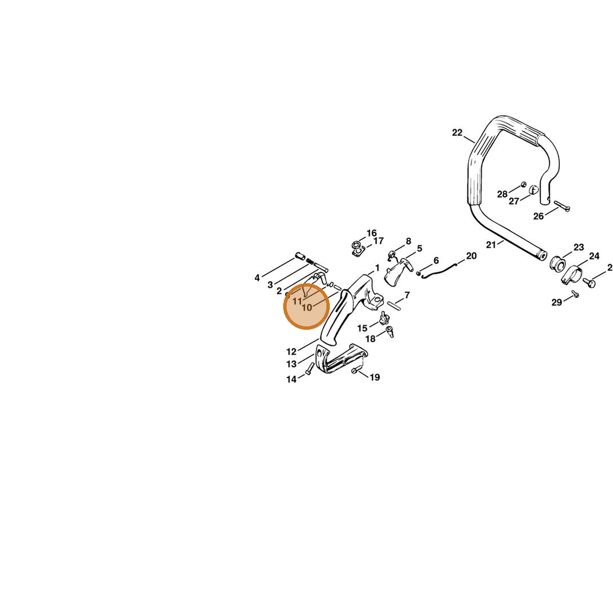 STIHL part 9372-470-2130 — IPL diagram snippet (6x zoom, amber highlight)