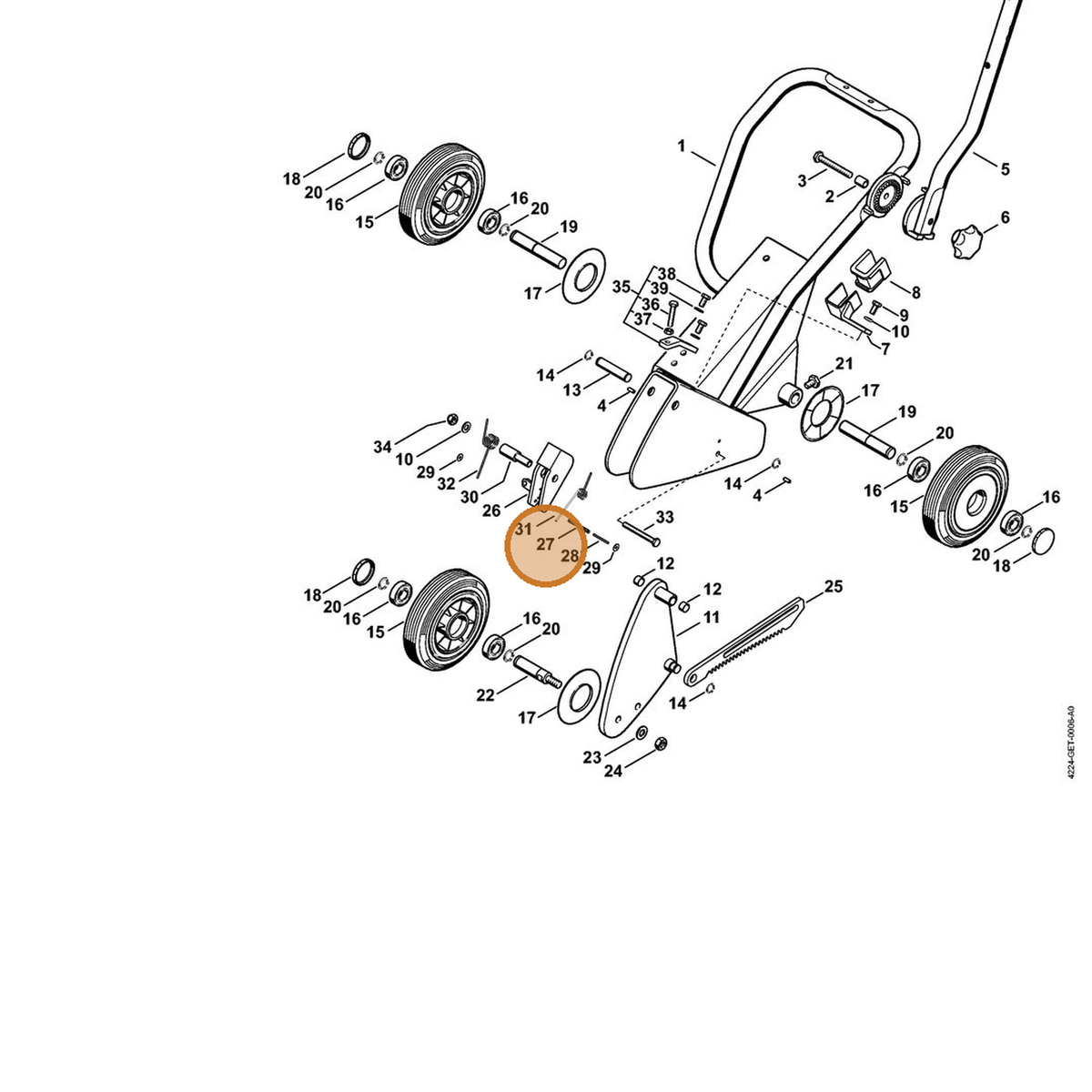 STIHL part 9380-620-2240 — IPL diagram snippet (6x zoom, amber highlight)