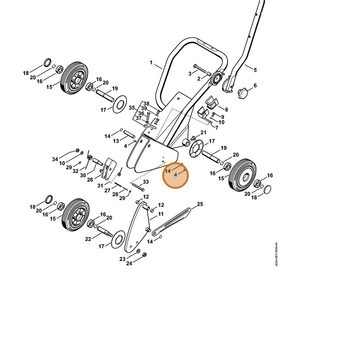 STIHL part 9380-620-2580 — IPL diagram snippet (6x zoom, amber highlight)