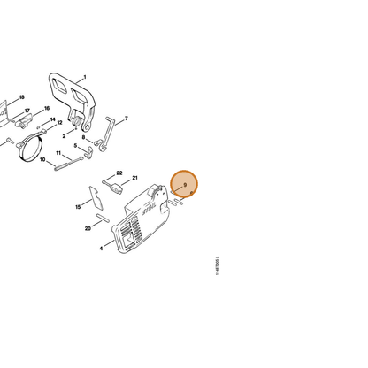 STIHL part 9381-651-2090 — IPL diagram snippet (6x zoom, amber highlight)