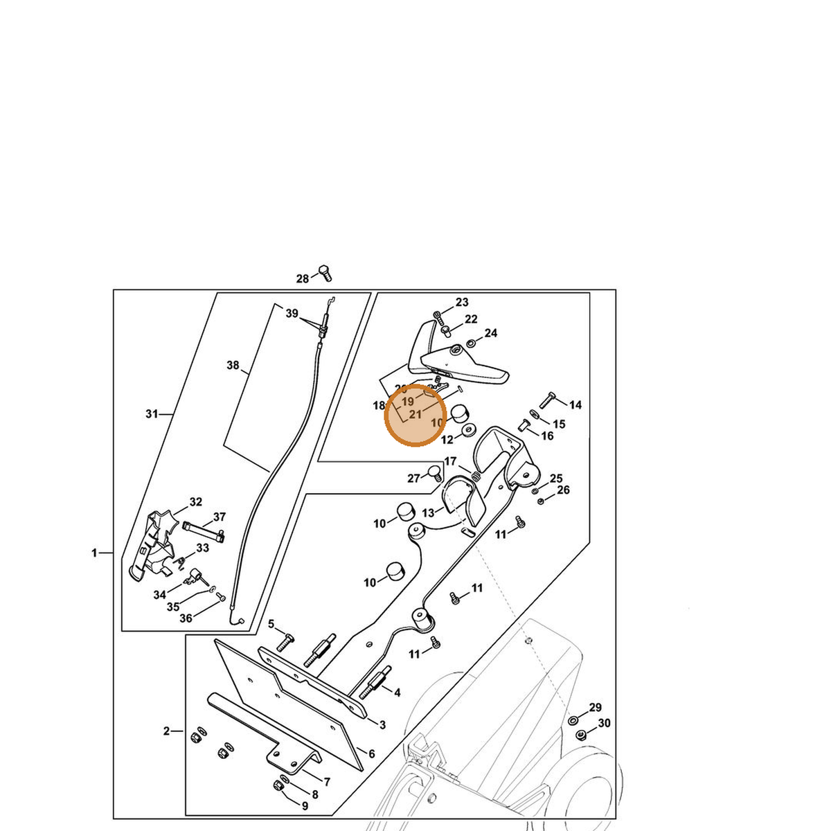 STIHL part 9386-620-1690 — IPL diagram snippet (6x zoom, amber highlight)