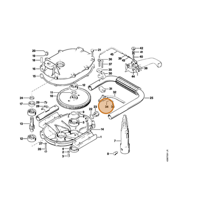 STIHL part 9395-021-0360 — IPL diagram snippet (6x zoom, amber highlight)
