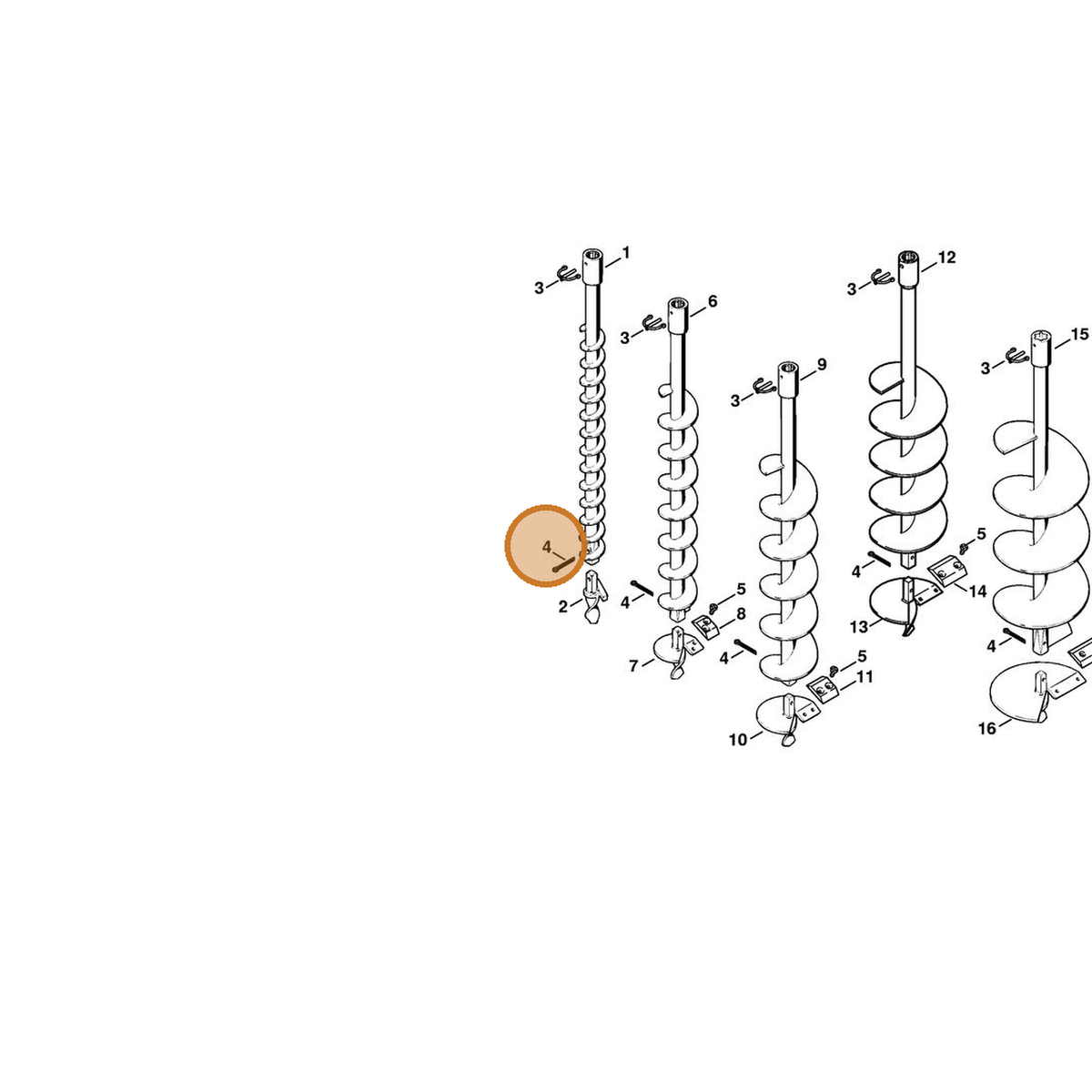 STIHL part 9395-021-2360 — IPL diagram snippet (6x zoom, amber highlight)