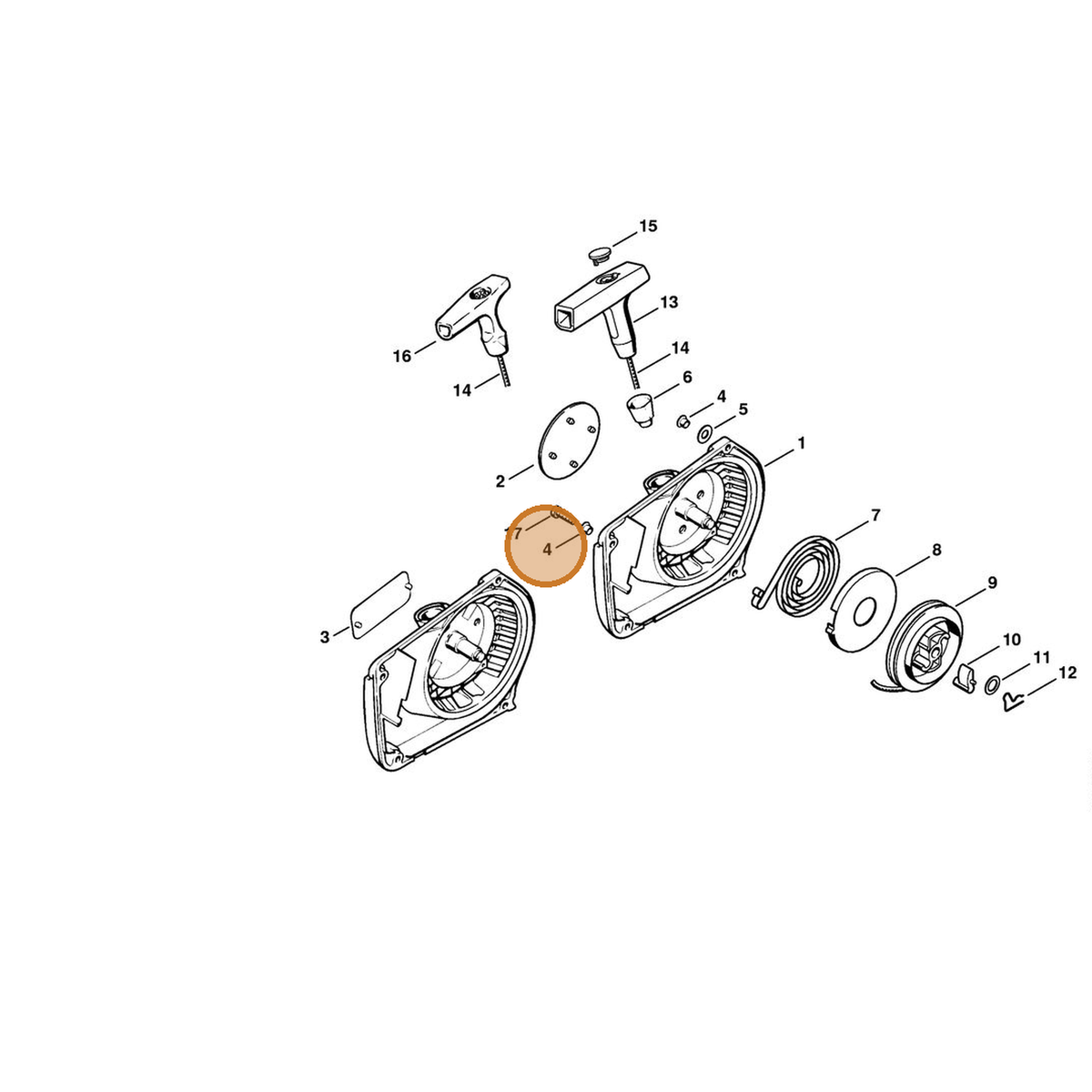 STIHL part 9416-868-5630 — IPL diagram snippet (6x zoom, amber highlight)