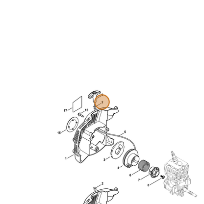 STIHL part 9416-868-6650 — IPL diagram snippet (6x zoom, amber highlight)
