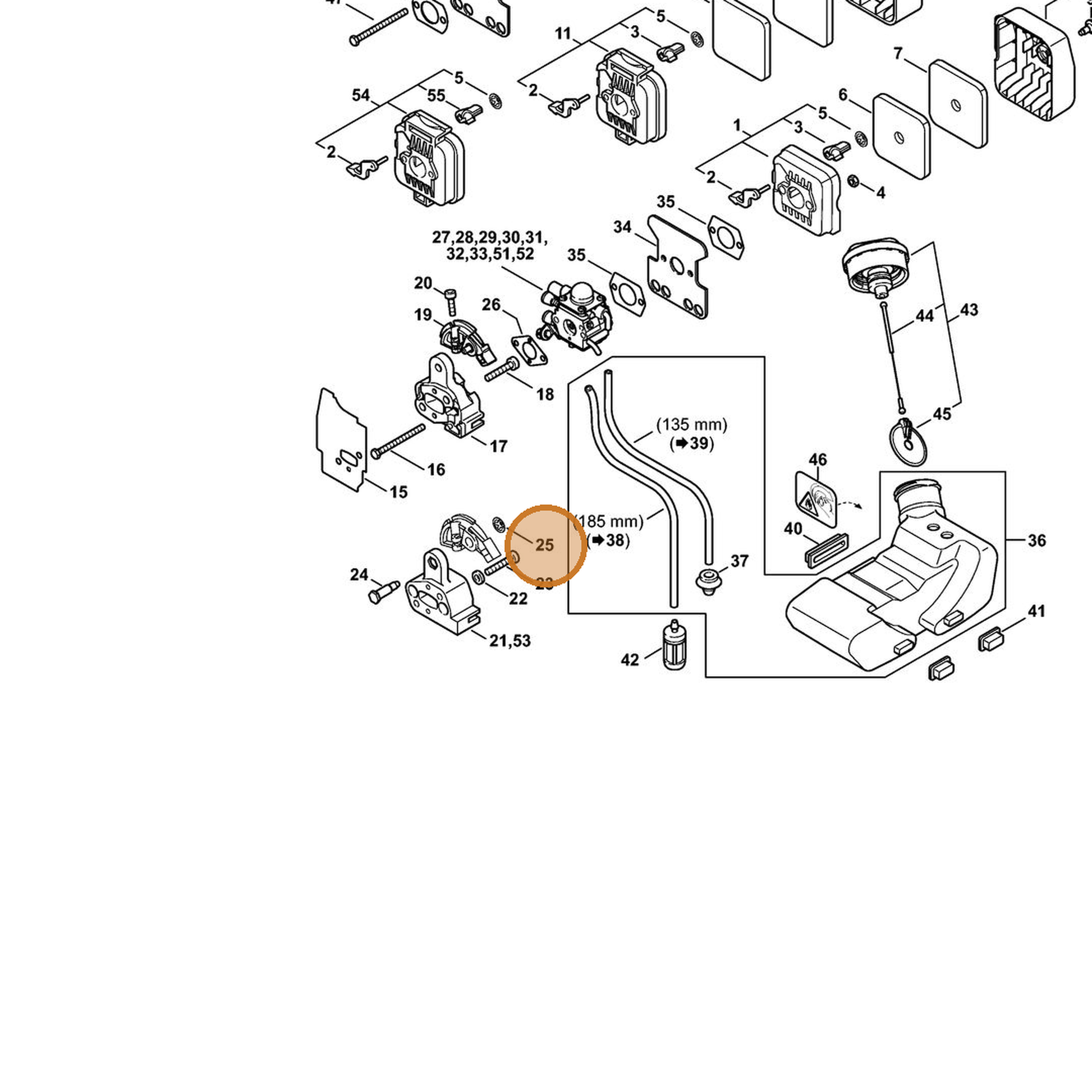 STIHL part 9417-003-7512 — IPL diagram snippet (6x zoom, amber highlight)