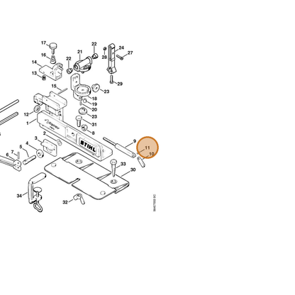 STIHL part 9418-451-1650 — IPL diagram snippet (6x zoom, amber highlight)