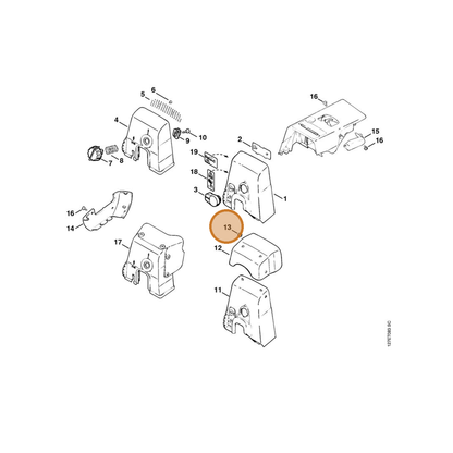STIHL part 9438-929-4040 — IPL diagram snippet (6x zoom, amber highlight)