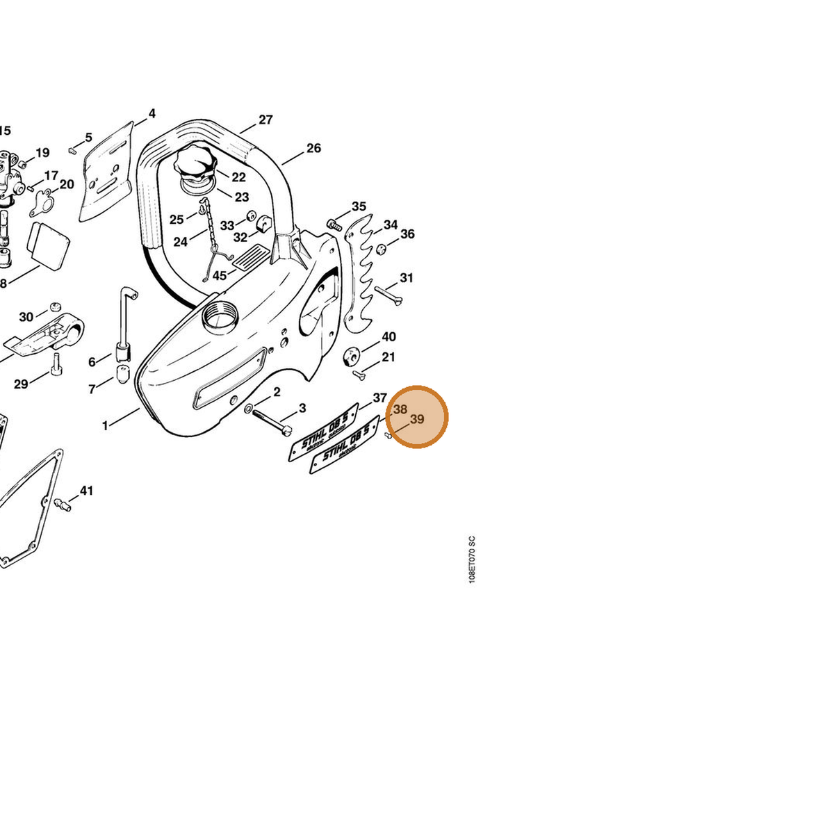 STIHL part 9441-065-1270 — IPL diagram snippet (6x zoom, amber highlight)