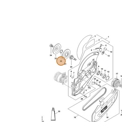 STIHL part 9450-721-2442 — IPL diagram snippet (6x zoom, amber highlight)