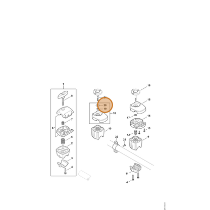 STIHL part 9451-621-2925 — IPL diagram snippet (6x zoom, amber highlight)