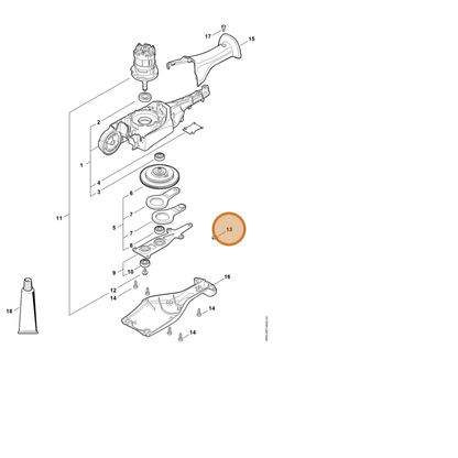 STIHL part 9452-621-0157 — IPL diagram snippet (6x zoom, amber highlight)