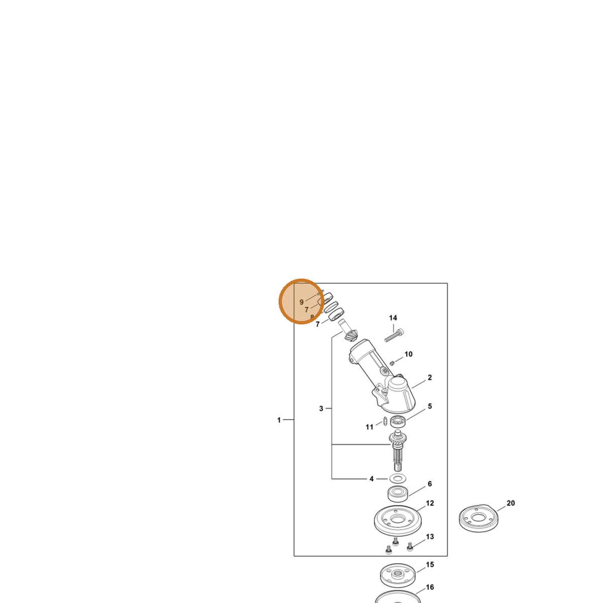 STIHL part 9455-021-1131 — IPL diagram snippet (6x zoom, amber highlight)