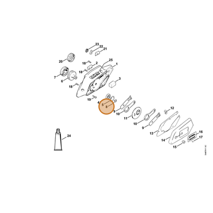 STIHL part 9455-621-1380 — IPL diagram snippet (6x zoom, amber highlight)