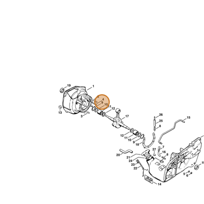 STIHL part 9456-621-3310 — IPL diagram snippet (6x zoom, amber highlight)