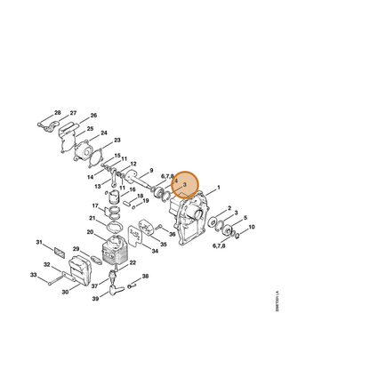 STIHL part 9456-621-3600 — IPL diagram snippet (6x zoom, amber highlight)