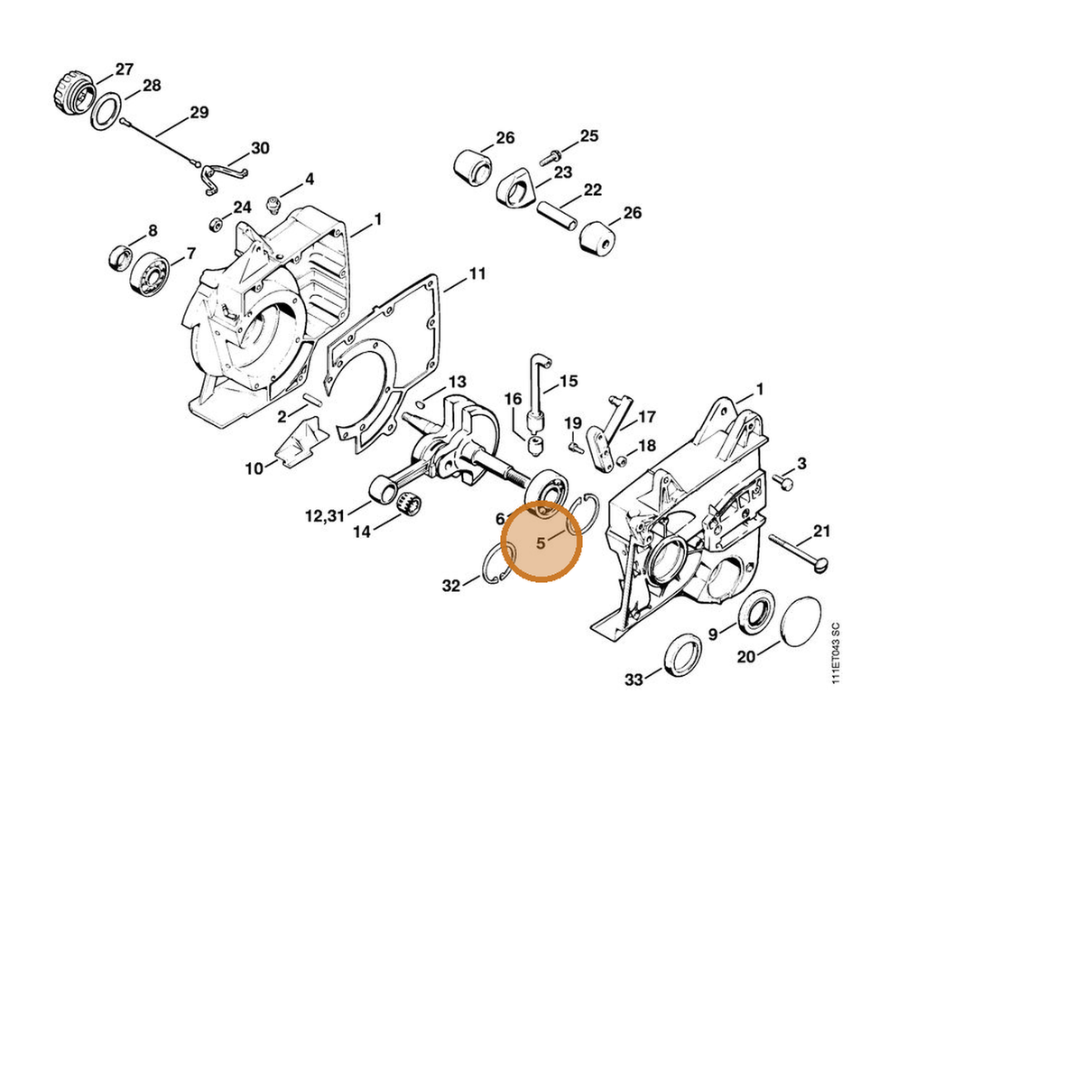 STIHL part 9456-621-4910 — IPL diagram snippet (6x zoom, amber highlight)