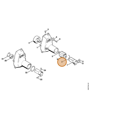 STIHL part 9457-621-4481 — IPL diagram snippet (6x zoom, amber highlight)