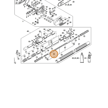 STIHL part 9458-621-1130 — IPL diagram snippet (6x zoom, amber highlight)