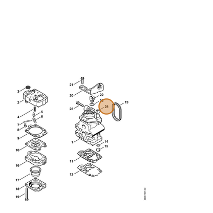 STIHL part 9460-624-0317 — IPL diagram snippet (6x zoom, amber highlight)