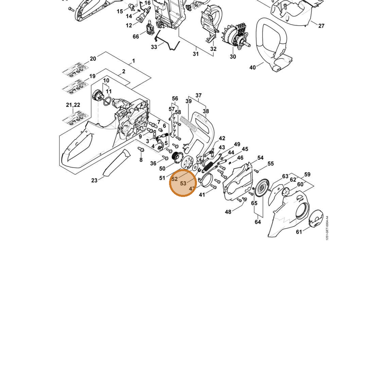 STIHL part 9460-624-0600 — IPL diagram snippet (6x zoom, amber highlight)