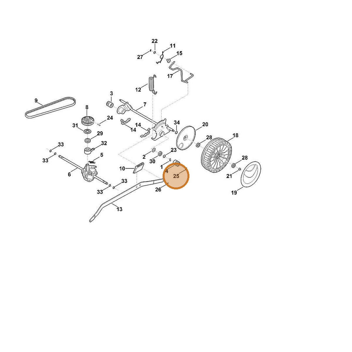 STIHL part 9460-624-1000 — IPL diagram snippet (6x zoom, amber highlight)