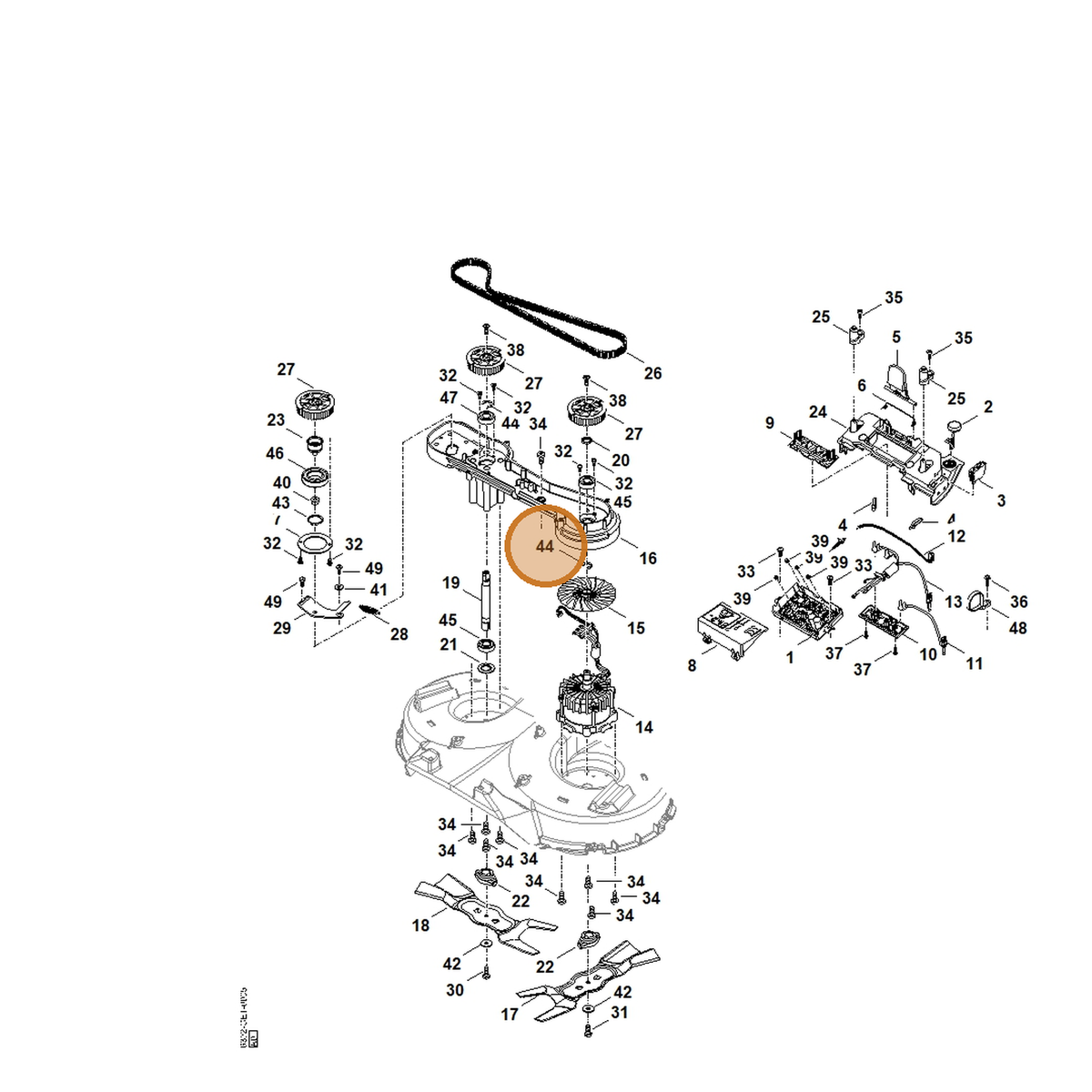 STIHL part 9460-624-1201 — IPL diagram snippet (6x zoom, amber highlight)