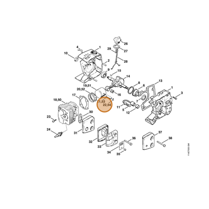 STIHL part 9462-650-0900 — IPL diagram snippet (6x zoom, amber highlight)