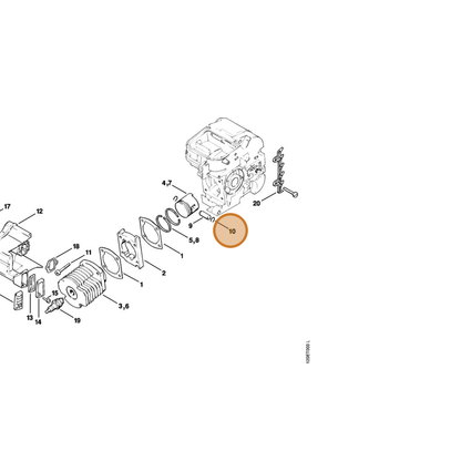 STIHL part 9463-650-0900 — IPL diagram snippet (6x zoom, amber highlight)