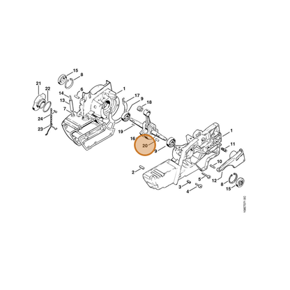 STIHL part 9470-435-0900 — IPL diagram snippet (6x zoom, amber highlight)