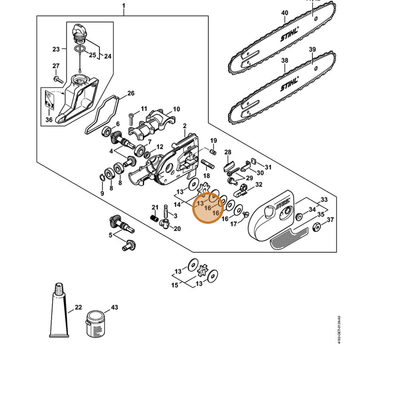 STIHL part 9485-648-1694 — IPL diagram snippet (6x zoom, amber highlight)