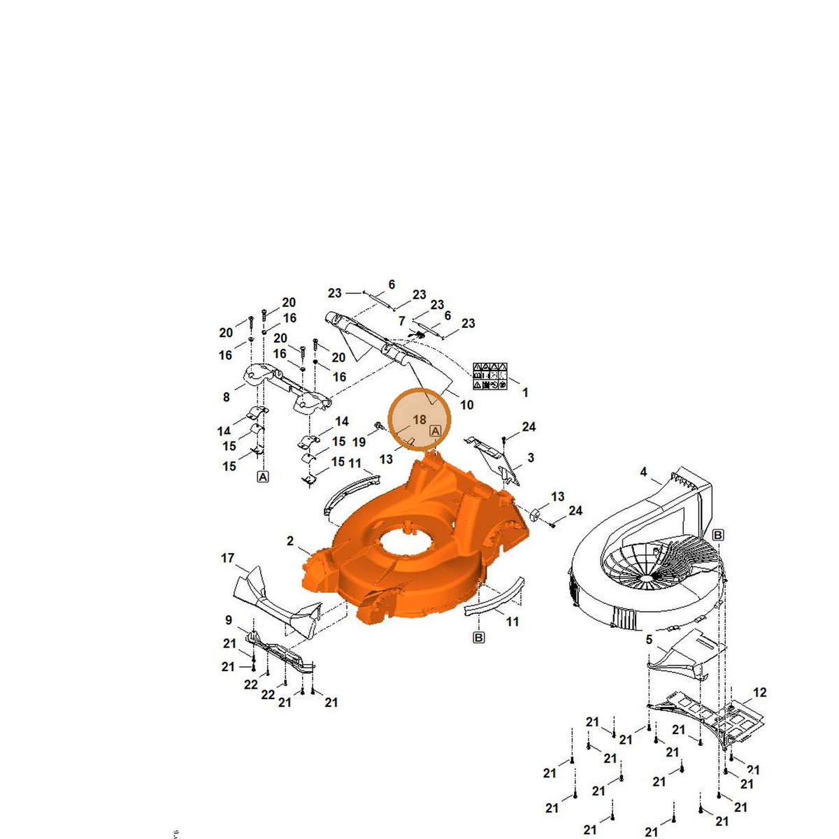 STIHL part 9488-630-0200 — IPL diagram snippet (6x zoom, amber highlight)