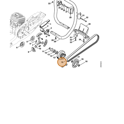 STIHL part 9490-000-7920 — IPL diagram snippet (6x zoom, amber highlight)
