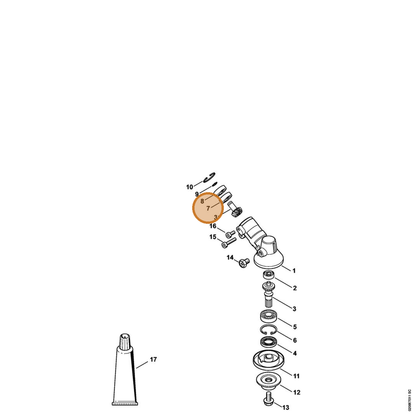 STIHL part 9503-003-0040 — IPL diagram snippet (6x zoom, amber highlight)