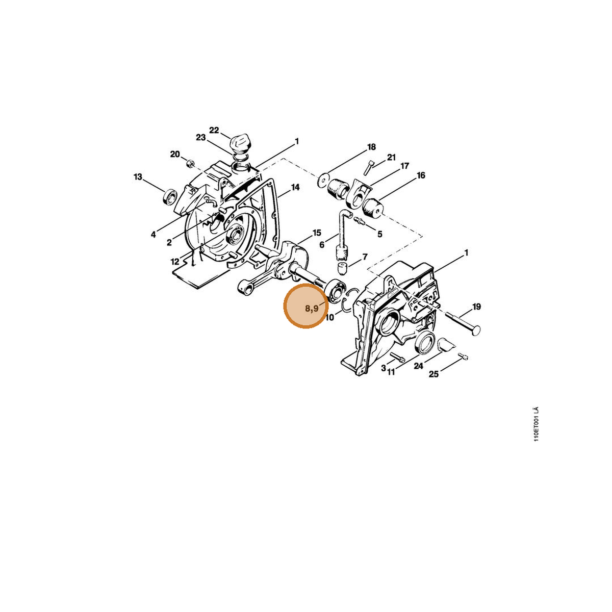 STIHL part 9503-003-0340 — IPL diagram snippet (6x zoom, amber highlight)