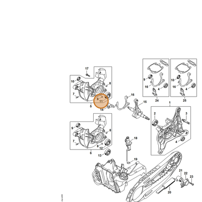 STIHL part 9503-003-0360 — IPL diagram snippet (6x zoom, amber highlight)