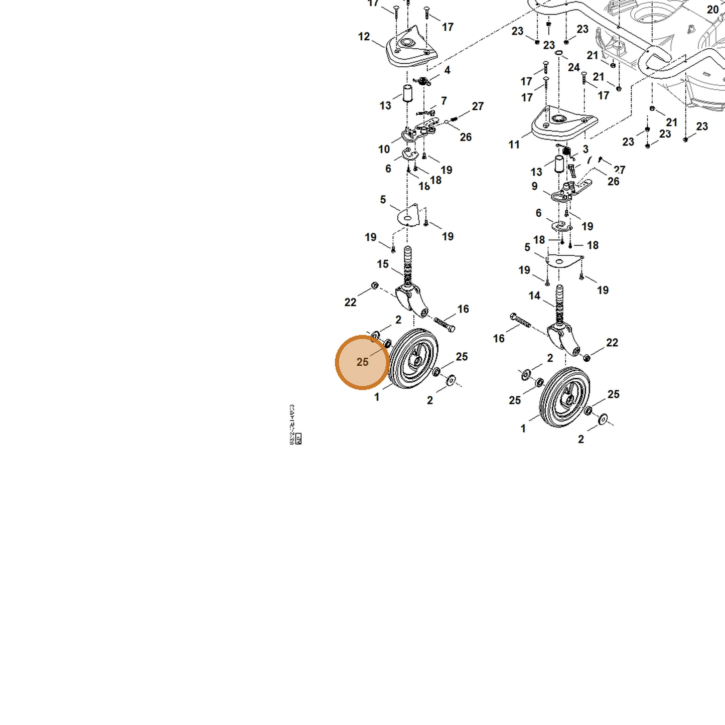 STIHL part 9503-003-5132 — IPL diagram snippet (6x zoom, amber highlight)