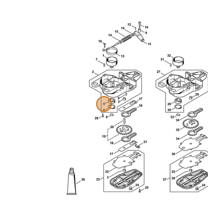 STIHL part 9503-003-5382 — IPL diagram snippet (6x zoom, amber highlight)