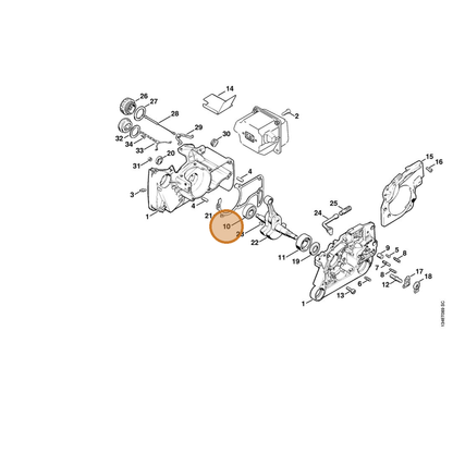 STIHL part 9503-003-6676 — IPL diagram snippet (6x zoom, amber highlight)