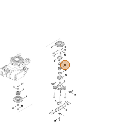 STIHL part 9503-003-7073 — IPL diagram snippet (6x zoom, amber highlight)
