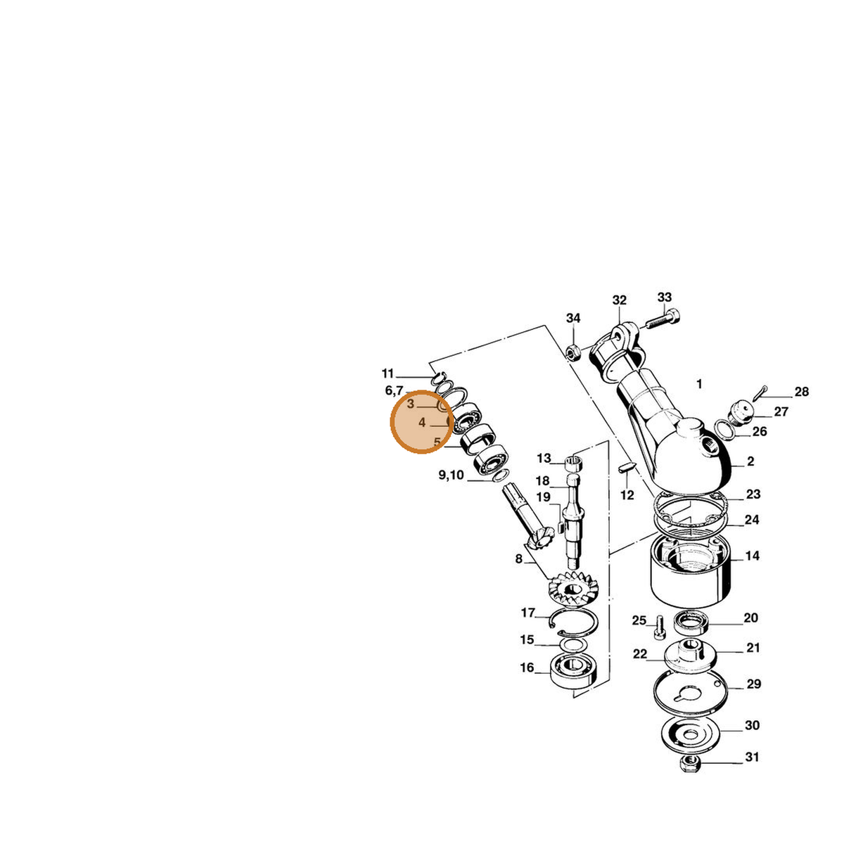 STIHL part 9503-003-7450 — IPL diagram snippet (6x zoom, amber highlight)