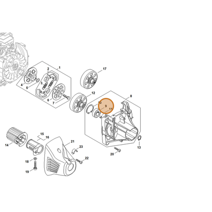 STIHL part 9503-003-7452 — IPL diagram snippet (6x zoom, amber highlight)