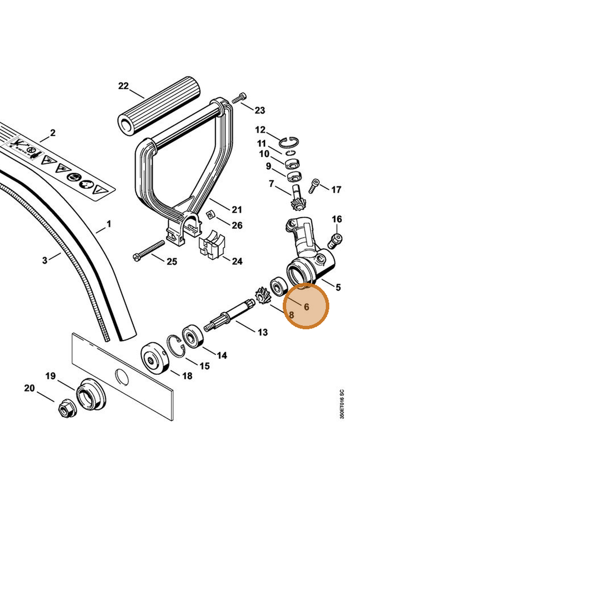 STIHL part 9503-003-9491 — IPL diagram snippet (6x zoom, amber highlight)