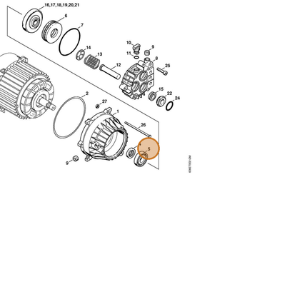 STIHL part 9504-003-0706 — IPL diagram snippet (6x zoom, amber highlight)