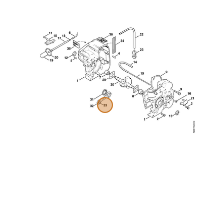 STIHL part 9512-003-2030 — IPL diagram snippet (6x zoom, amber highlight)