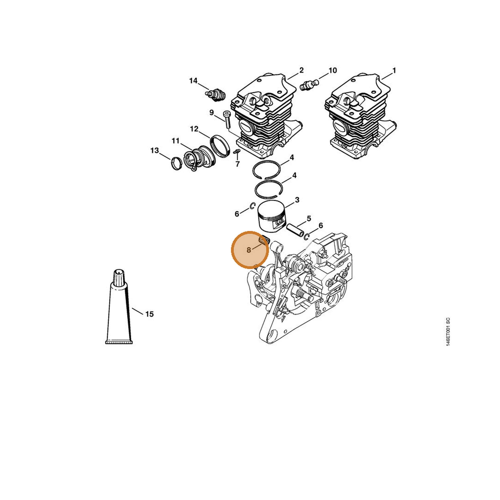 STIHL part 9512-003-2275 — IPL diagram snippet (6x zoom, amber highlight)