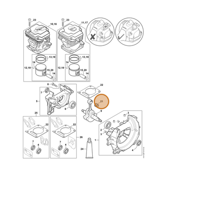 STIHL part 9512-003-2349 — IPL diagram snippet (6x zoom, amber highlight)